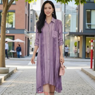 ROBERTA LLT20 silk button-front shirt dress